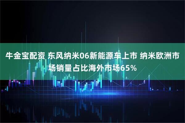 牛金宝配资 东风纳米06新能源车上市 纳米欧洲市场销量占比海外市场65%