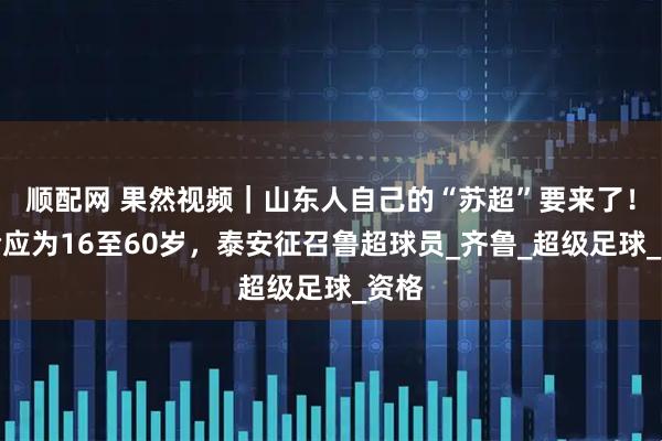 顺配网 果然视频｜山东人自己的“苏超”要来了！年龄应为16至60岁，泰安征召鲁超球员_齐鲁_超级足球_资格