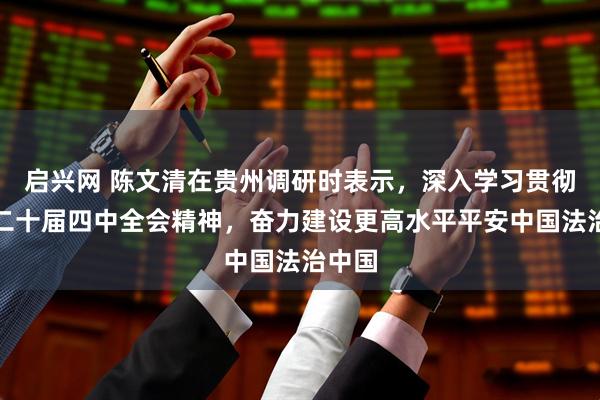 启兴网 陈文清在贵州调研时表示，深入学习贯彻党的二十届四中全会精神，奋力建设更高水平平安中国法治中国